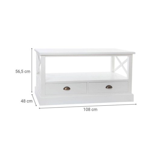 Mesa de Centro de Madera Color Blanco MB-196125