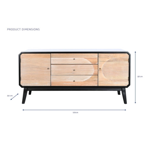 Mueble de TV de Madera Color Negro y Natural MB-204971