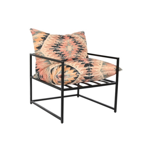 Butaca Kilim Multicolor y Metal Negro MB-206222