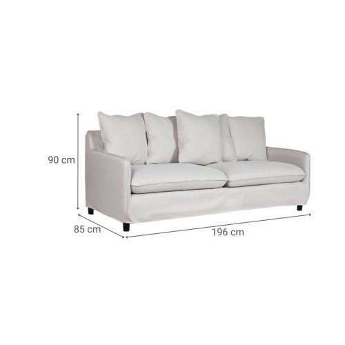 Sofá de 3 Plazas Tapizado en Poliéster Color Beige MB-211732