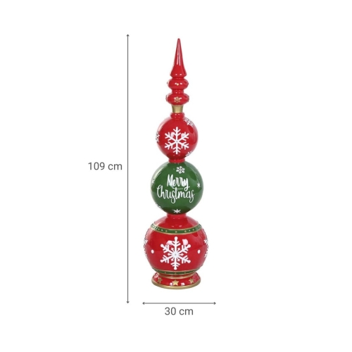 Figura LED Decorativa en Resina Roja con Estructura Metálica NV-220697