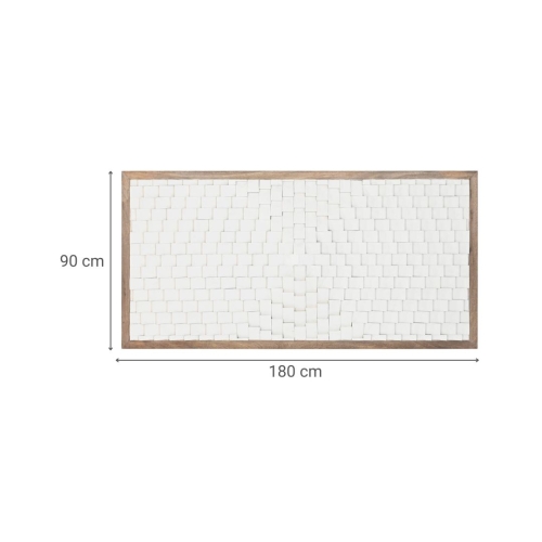 Cabecero de Cama 3D en Blanco Madera de Mango MB-220980