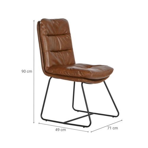 Silla de Comedor en Ecopiel Blanca con Patas Metálicas MB-219417