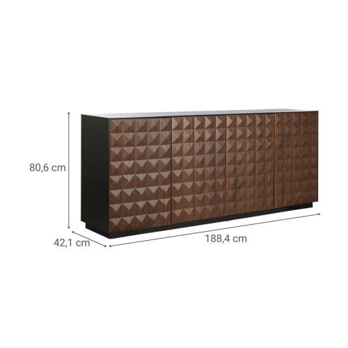 Buffet de Salón MDF Marrón con 4 Puertas y Relieve de Rombos MB-217312