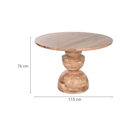 Mesa de Comedor Redonda en Madera Acacia MB-212658