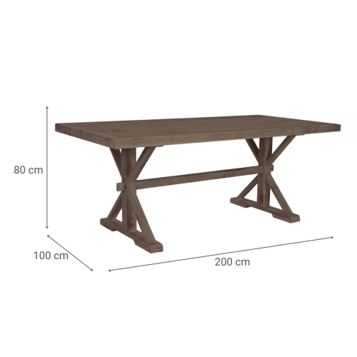 Mesa de Comedor en Madera Natural 200 cm MB-211831
