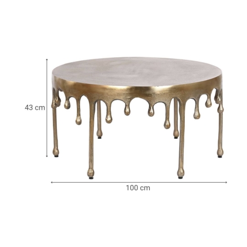 Mesa de Centro de Aluminio en color Antique Gold MB-208497