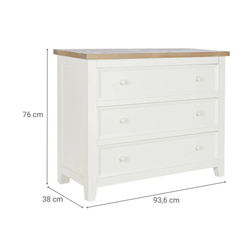 Cómoda de Madera Paulownia Beige con 3 Cajones MB-208018