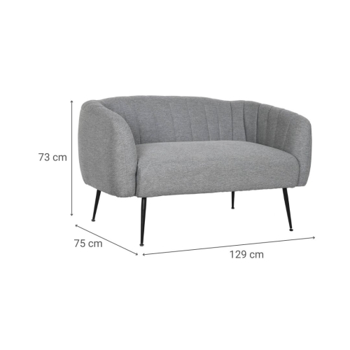 Sofá de 2 Plazas Tapizado en Poliéster Gris MB-207905