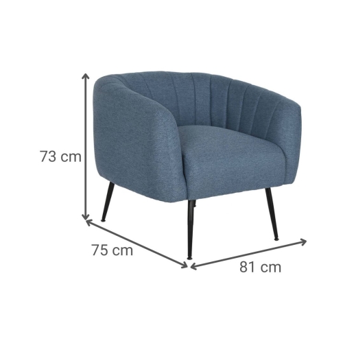 Sillón de Salón Tapizado en Poliéster Azul MB-207906