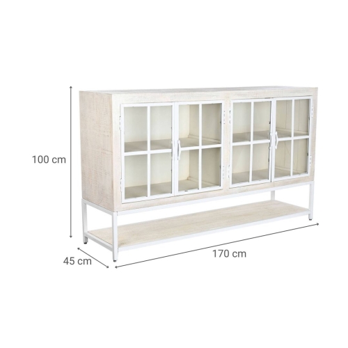 Buffet de Madera de Mango y Metal Blanco Decapé MB-205847