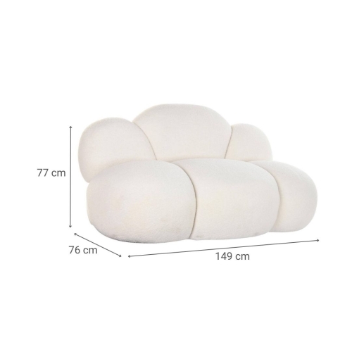 Sofá de Salón en Borreguito Blanco Forma de Nube MB-199962