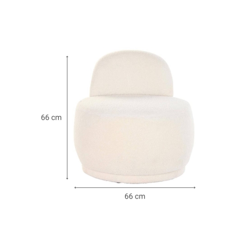 Sillón Puff Tapizado en Poliéster Borreguito Blanco MB-199964
