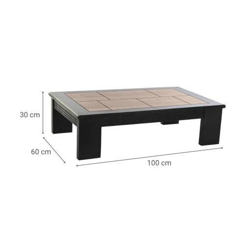 Mesa de Centro Rectangular en Madera de Acacia Negra MB-197182
