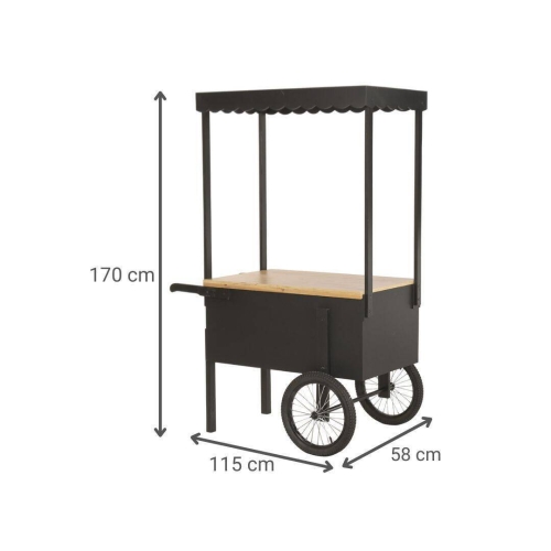 Expositor Diseño de Carro Negro en Metal y MDF MB-224500