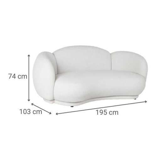 Sofá de Salón Tapizado en Poliéster Blanco Nube MB-217367