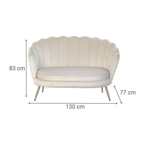 Sofá Tapizado en Poliéster Crema MB-220926