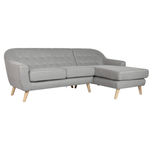 Sofá Chaise Longue Tapizado en Poliéster Color Topo MB-221697