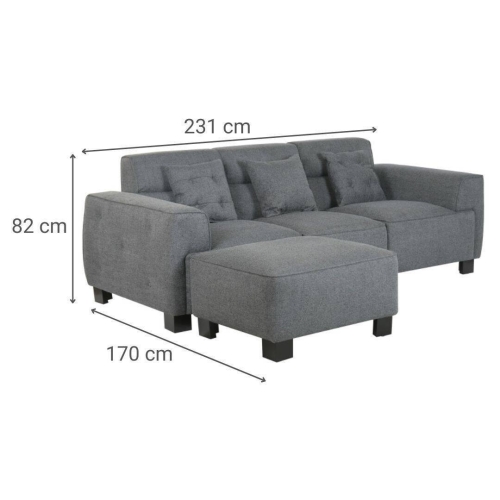 Sofá Modular Tapizado en Poliéster con Estructura de Madera MB-221804