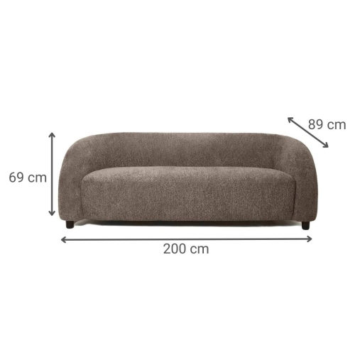 Sofá Tapizado en Poliéster Gris Oscuro 200 cm MB-226307