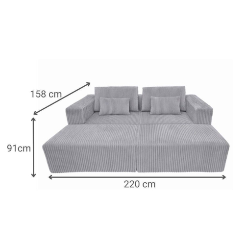 Sofá Cama Modular Tapizado en Pana Acanalada MB-226664