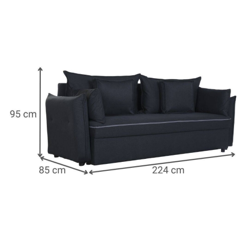 Sofá Cama Convertible Tapizado en Poliéster Estructura de Madera MB-228437