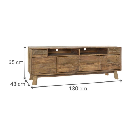 Mesa TV de Pino Envejecido Natural 180 cm MB-172374