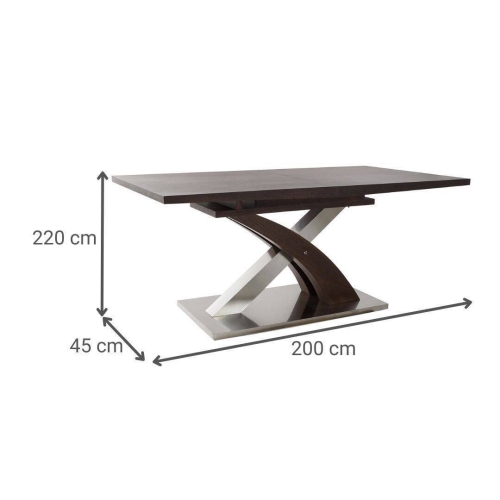Mesa de Comedor Extensible MDF y Acero 160-220 cm MB-178116