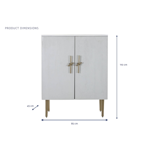 Armario de Madera de Mango Blanco 85 cm MB-192506