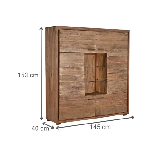 Armario de Madera de Acacia Natural Marrón MB-195042