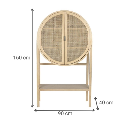 Aparador de Madera Natural con 2 Puertas MB-199016
