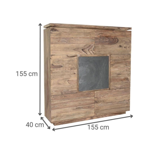 Armario de Madera de Sheesham Marrón 5 Puertas MB-200192