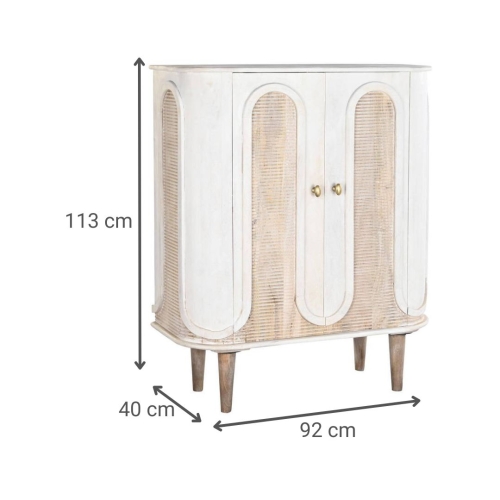 Aparador de Madera de Mango Blanco 92 cm MB-200599
