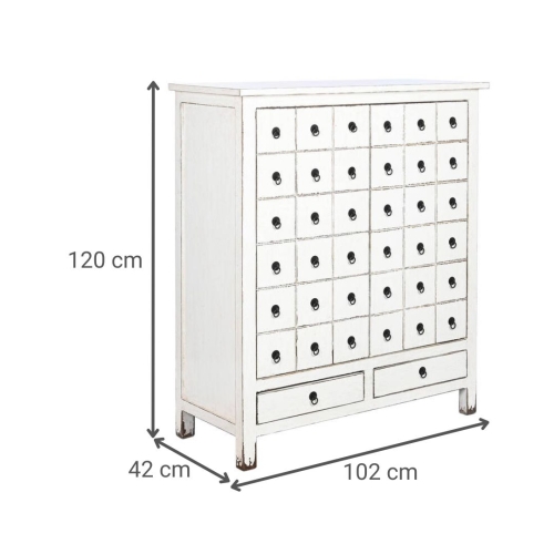Armario de Madera de Olmo Lacado Blanco MB-202781