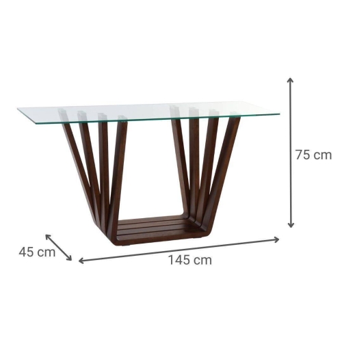 Consola Madera de Nogal con Cristal MB-204499