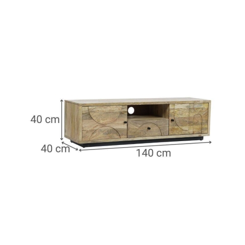Mueble TV de Madera de Mango con Puertas y Cajón MB-205539