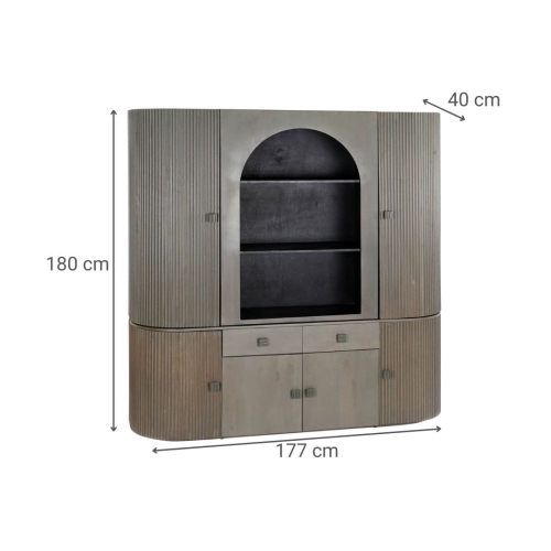 Vitrina de Salón en Madera Jamun Gris 177x40x180 cm MB-205738