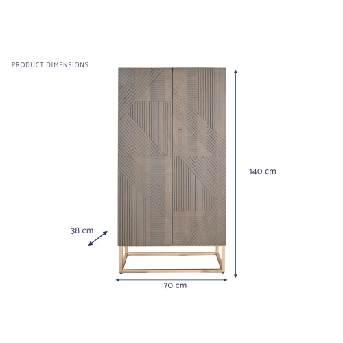 Armario de Madera Gris Oscuro 2 Puertas MB-205745