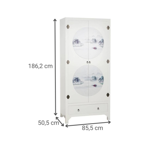 Armario de Madera Abeto Blanco con Cajón MB-205842