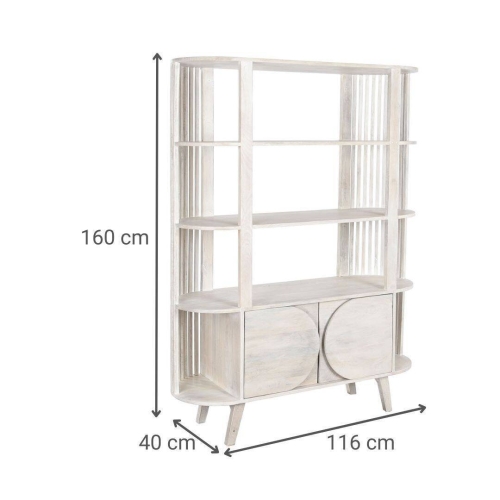 Estantería de Madera de Mango Blanca 116 cm MB-206306