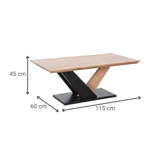 Mesa de Centro de Acacia con Patas de Metal MB-207410