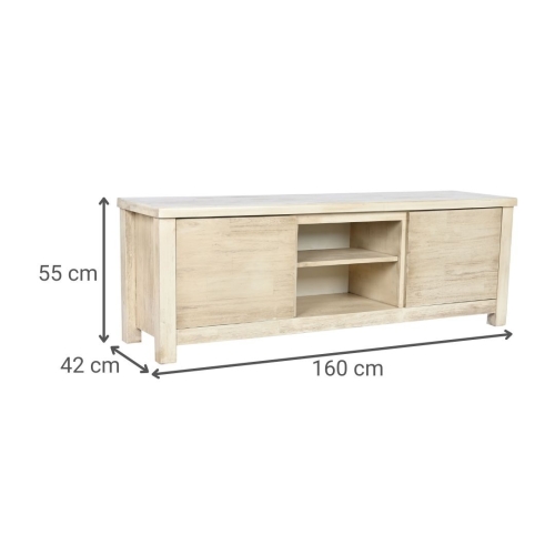 Mueble de TV Acacia Natural 2 Puertas 160 cm MB-209026