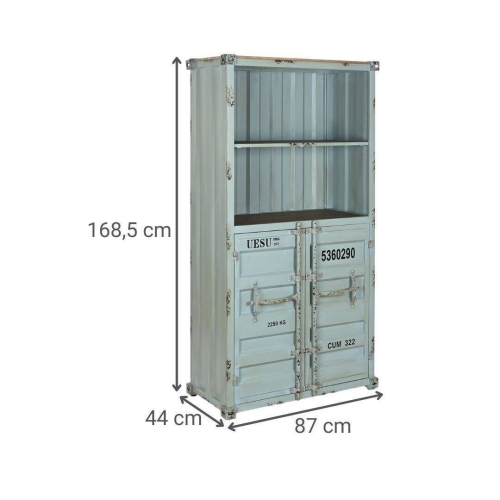 Estantería Industrial Metal y MDF Container Color Azul MB-217355