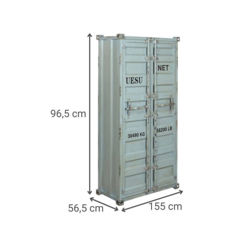 Botellero Industrial Metal y MDF Container Azul