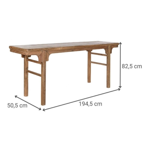 Consola Alargada en Teca Reciclada Natural MB-210556