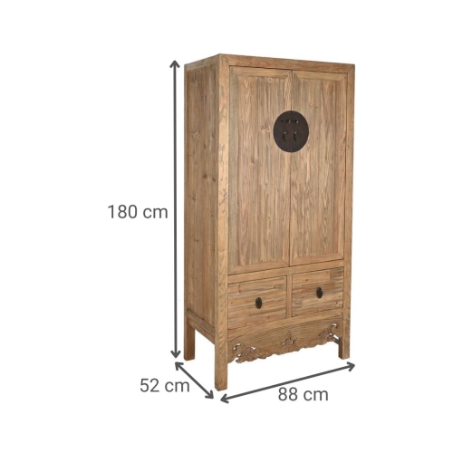 Armario de Madera Natural con Cajones MB-210641