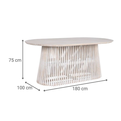 Mesa de Comedor Ovalada de Madera Mindi 180 cm MB-212023