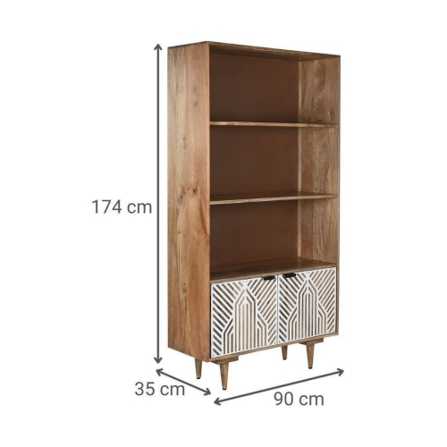 Estantería de Madera de Mango Blanca MB-212182