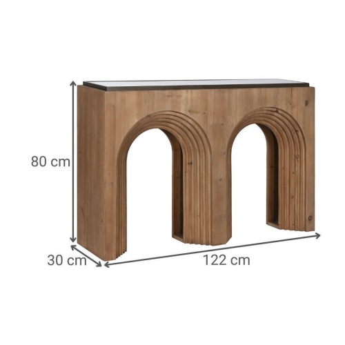 Consola en Madera de Abeto con Cristal MB-212218