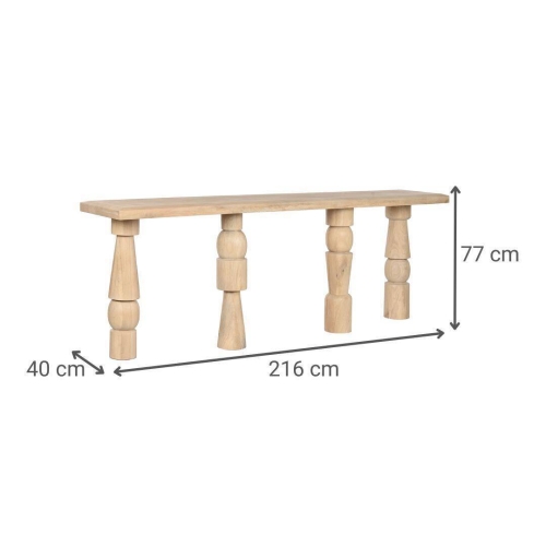Consola de Madera de Mango Acabado Natural MB-212681